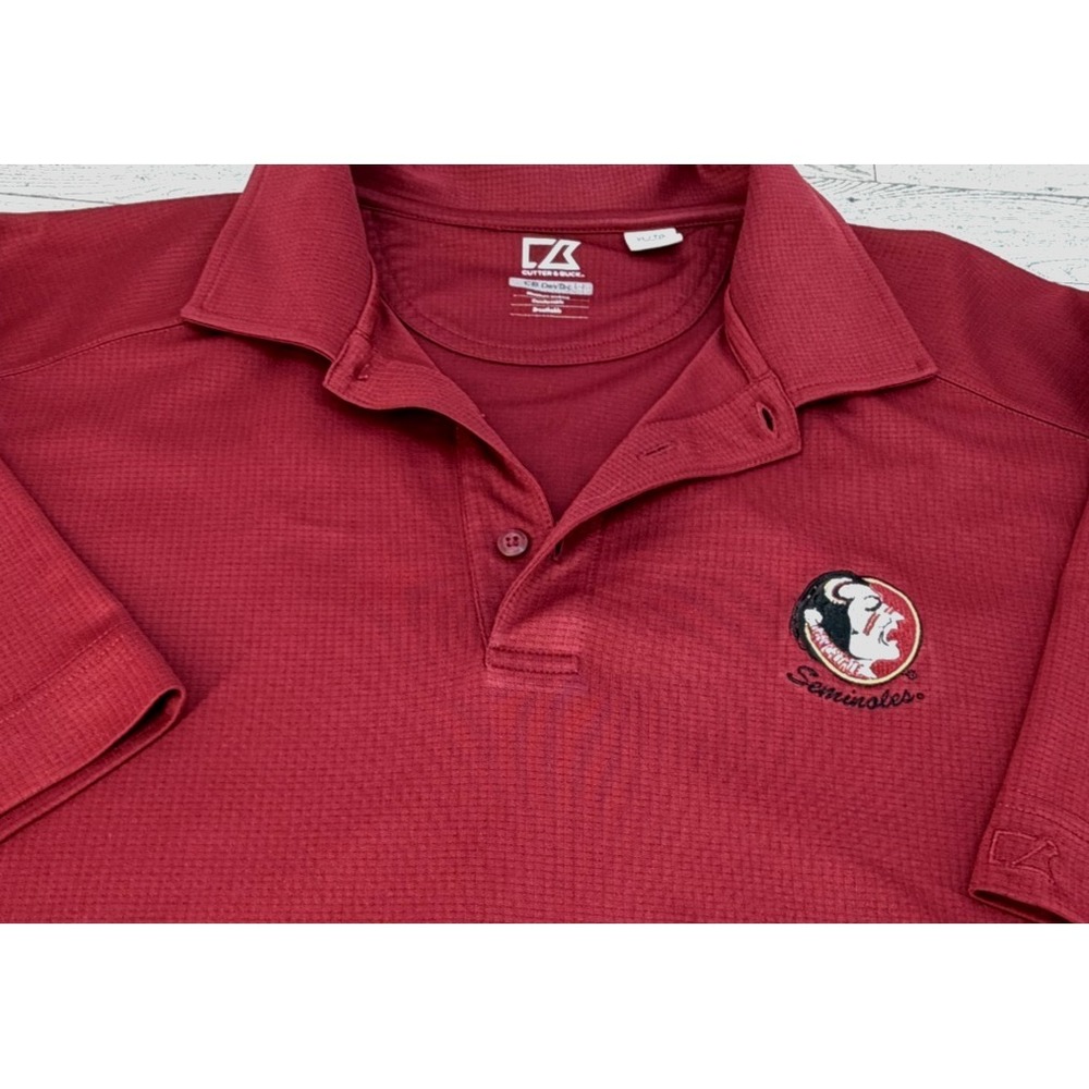 Flordia State Seminoles Polo Shirt Mens XLarge Red Cutter and Buck Golf Dry Tec